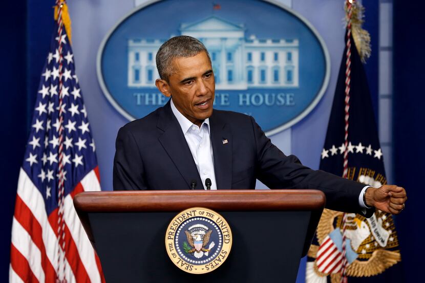WASHINGTON, DC - AUGUST 18:  U.S. President Barack Obama gives a statement during a press...