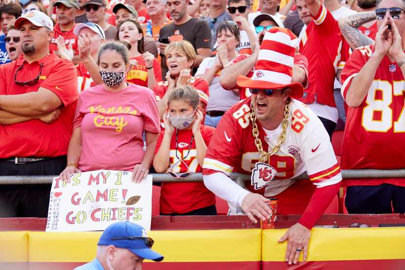 Kansas City Chiefs fans in stands during game vs Cleveland Browns at Arrowhead Stadium....
