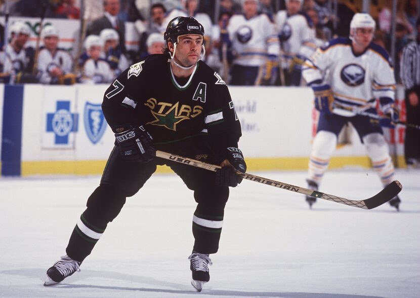 13 FEB 1994:  NEAL BROTEN OF THE DALLAS STARS IN ACTION AGAINST THE BUFFALO SABRES AT...