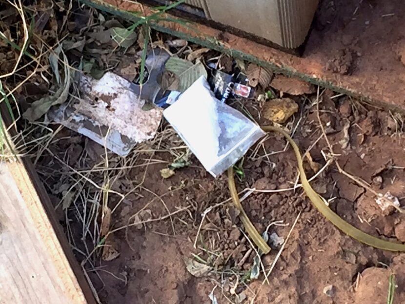 A baggie of what authorities believe to be powdered fentanyl that was found outside of...