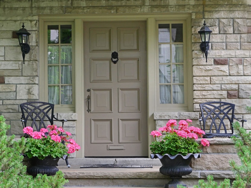 Planters by front door