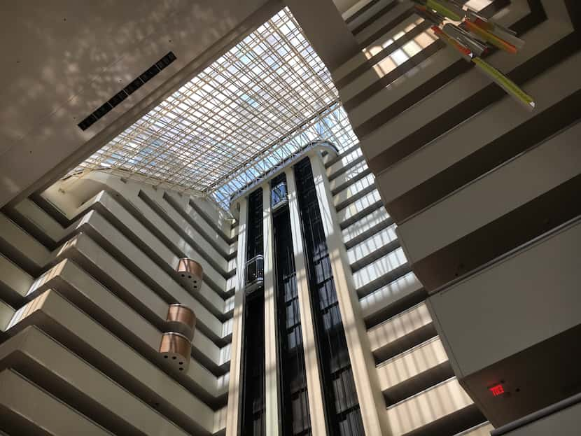 The soaring atrium of the Hyatt Regency.