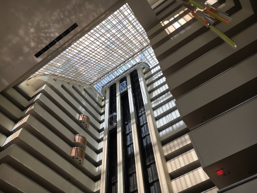 The soaring atrium of the Hyatt Regency.