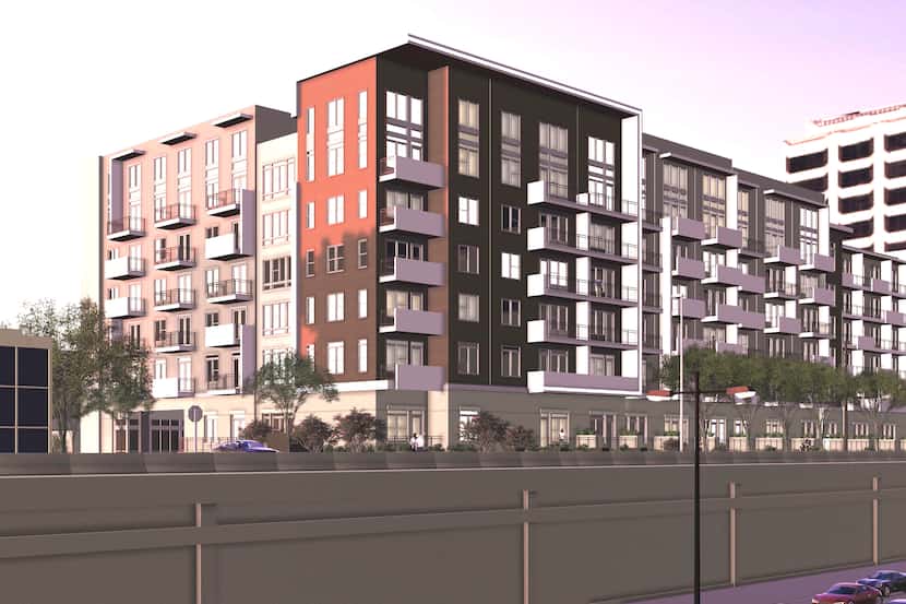 
Mill Creek Residential Trust plans a seven-story apartment project where a two-story office...