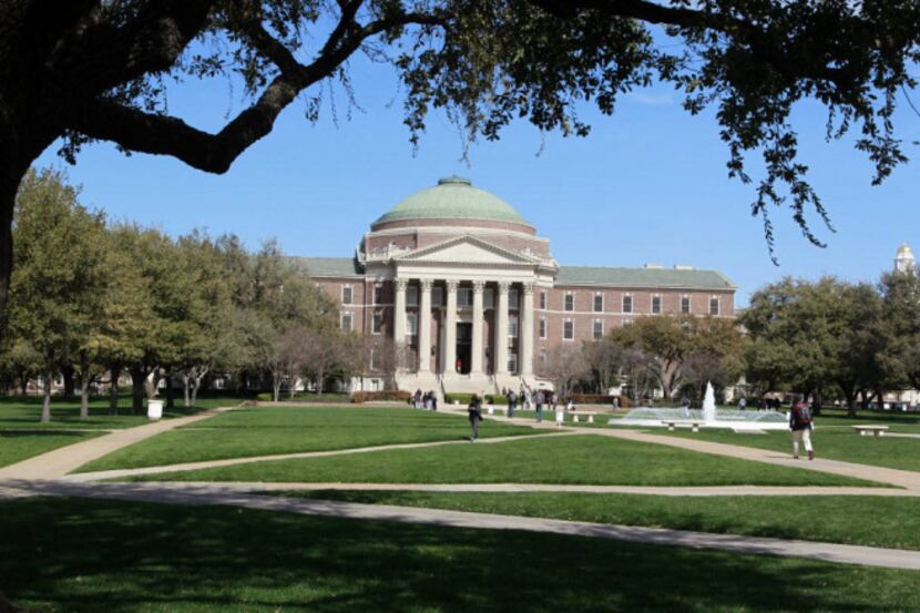 Dallas Hall was the campus’ first building and is still prominent, used for convocations and...