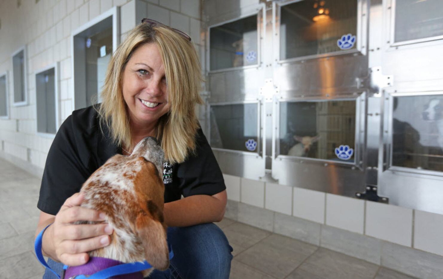 Operations Supervisor Tammy Roberts and Diva enjoy some quality time at the Grand Prairie...
