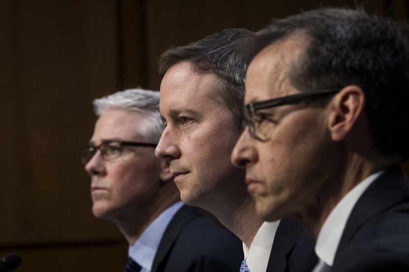 From left: Colin Stretch, general counsel at Facebook; Sean Edgett, acting general counsel...