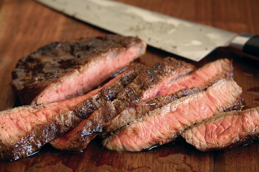 Flatiron steak in 'Knife: Texas Steakhouse Meals at Home,' by John Tesar and Jordan Mackay