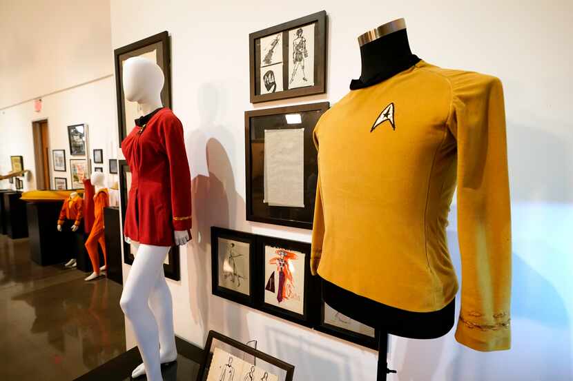 Costumes used on the television show "Star Trek" are displayed on mannequins at Heritage...