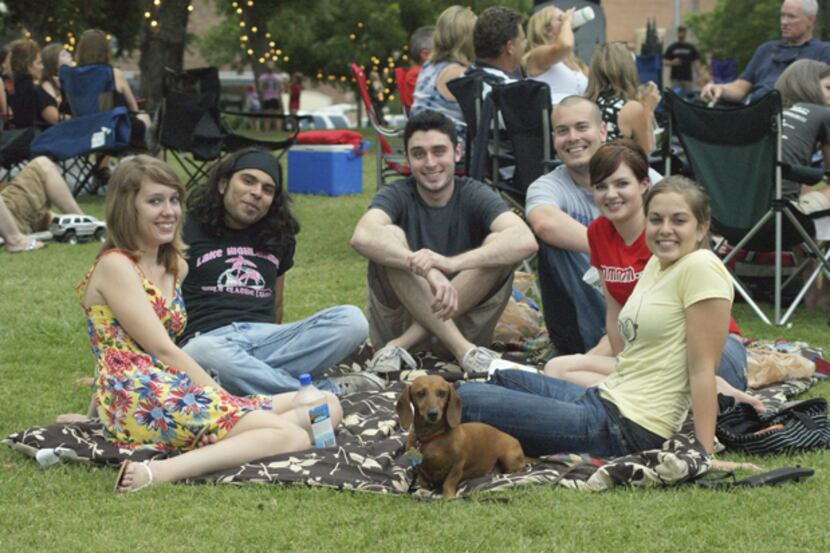 Annie the dachshund and friends (from left) Kimberly Wilson, Ivan Aguilar, Logan Hull, Nolan...