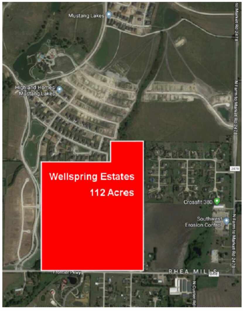 The Wellspring Estates property is north of U.S. 380.