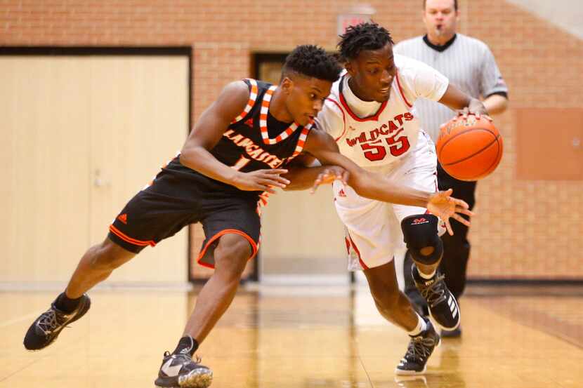 Lancaster's Mike Miles (left) committed to TCU on Sunday. (Tom Fox/The Dallas Morning News)