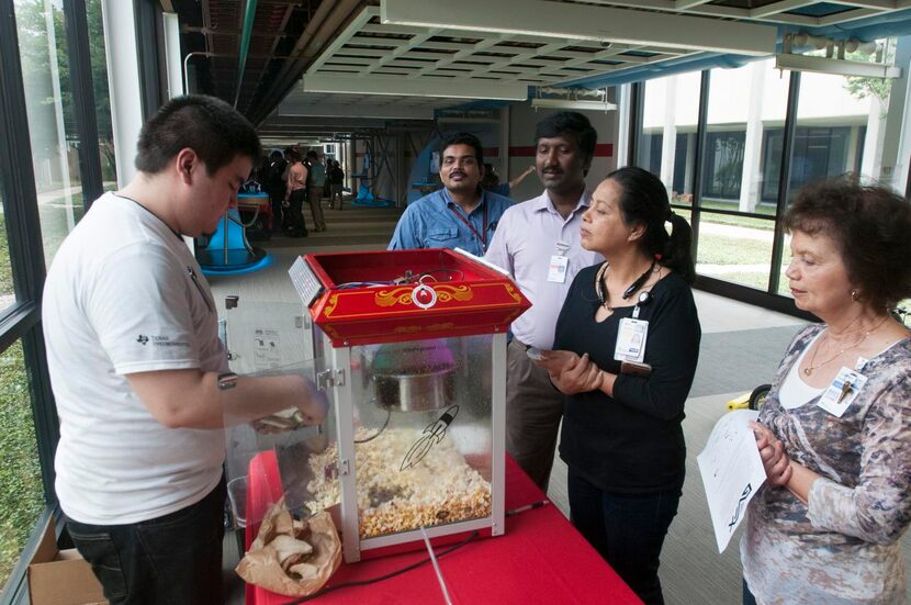 
Mark Easley adapted TI components to make a popcorn machine that sends out a tweet when a...