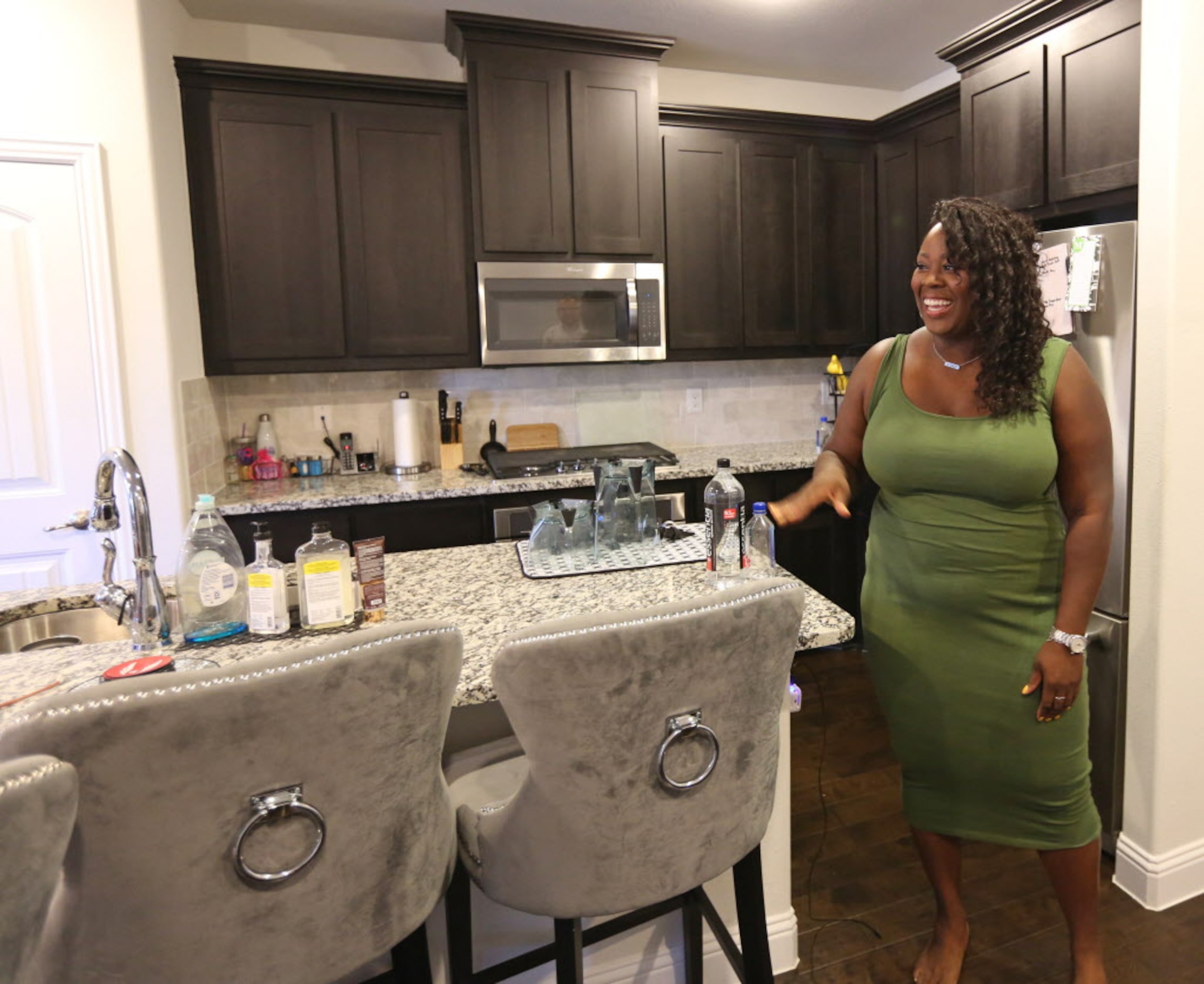 Olympic gold medal shot putter Michelle Carter is pictured at her home in Grand Prairie on...