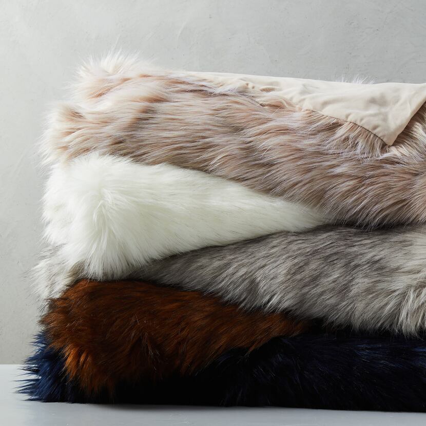 Faux Fur Brushed Tips Throw 