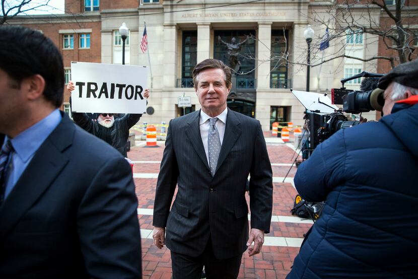 Paul Manafort, President Donald Trump's former campaign chairman, leaving the federal...