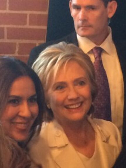  Hillary Clinton after a Q&A in San Antonio Thursday. (photo Robert T. Garrett)