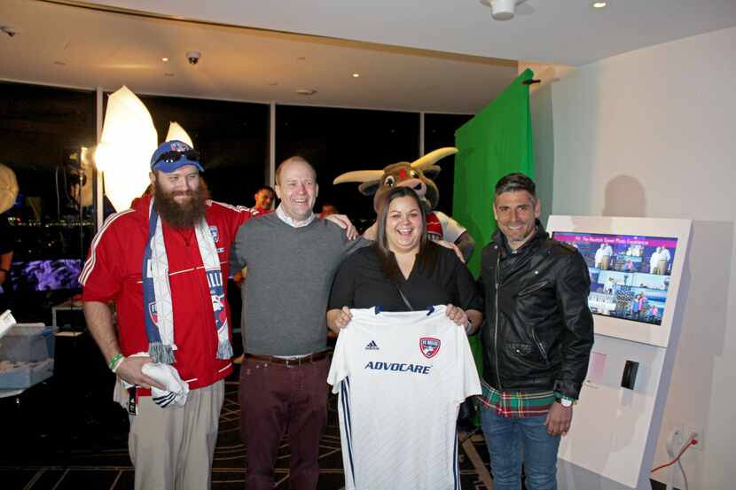 2/12/19 (Dallas, TX): FC Dallas President Dan Hunt (second from the left) and Head Coach...