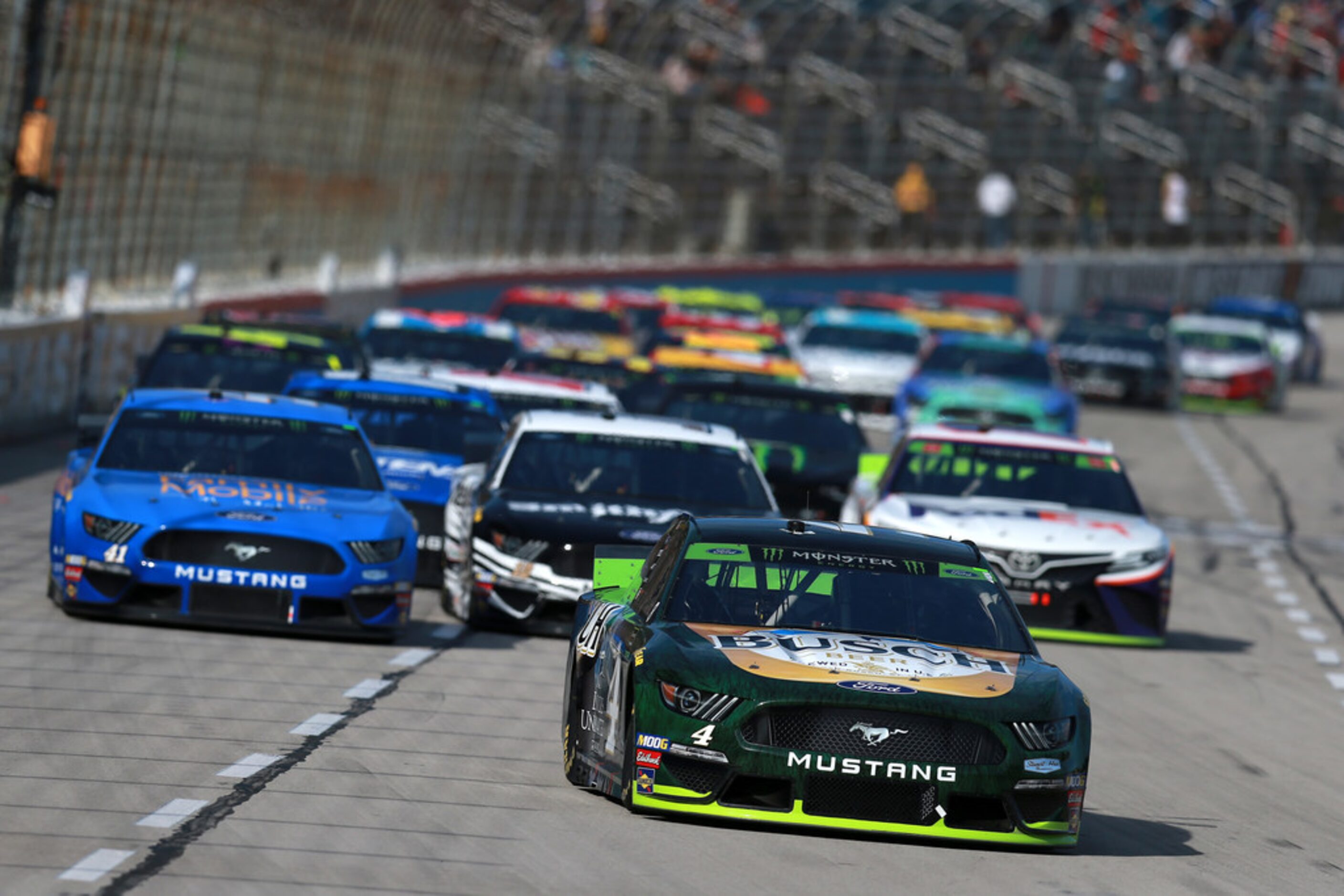 FORT WORTH, TEXAS - NOVEMBER 03: Kevin Harvick, driver of the #4 Busch Beer/Ducks Unlimited...