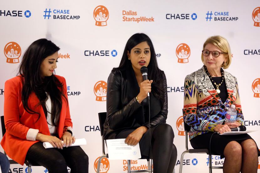  Shama Hyder (from left), Yasmeen Tadia and Valerie Freeman gave advice Wednesday night on...