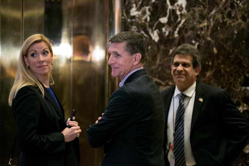 Irving Mayor Beth Van Duyne, with former national security adviser Mike Flynn at Trump Tower...