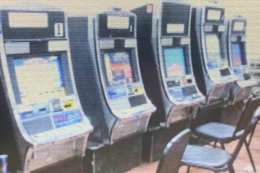 An image provided by Dallas police of a Northwest Dallas gambling operation that was shut...