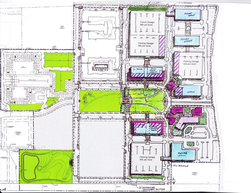 Buildings in the 80-acre Railhead development will surround an almost 5-acre park.