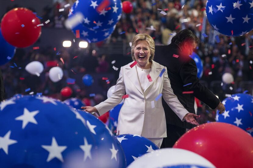 Hillary Clinton after accepting the partyâs presidential nomination, at the Democratic...