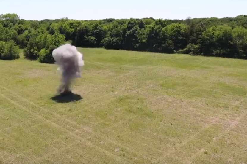 A bomb squad detonated the dynamite in an empty field behind the cul-de-sac. No injuries...