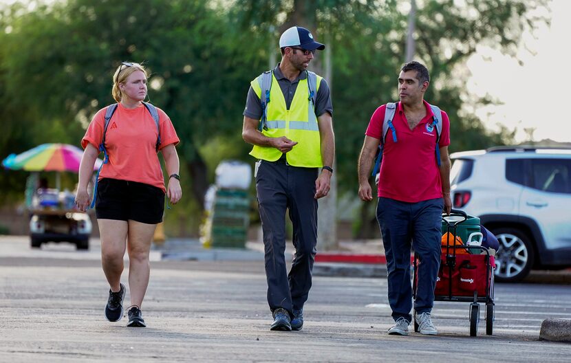 The team from Office of Heat Response and Mitigation: Erin Olesiewicz ,left, David Hondula...