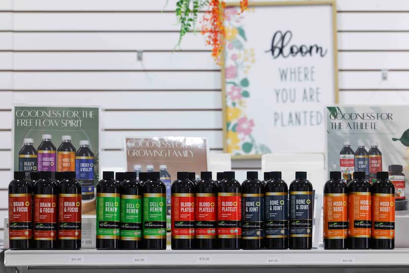Some of the products at Herbal Goodness, a Black-owned superfoods business, on Wednesday,...