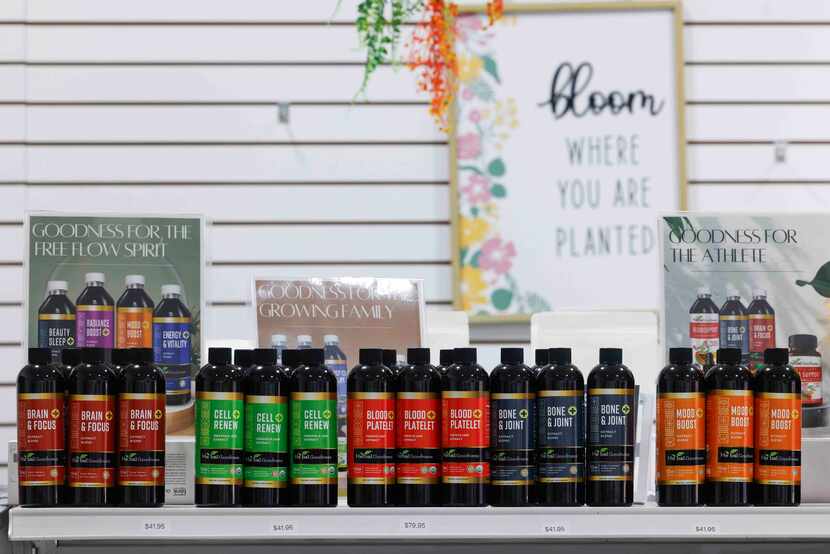 Some of the products at Herbal Goodness, a Black-owned superfoods business, on Wednesday,...