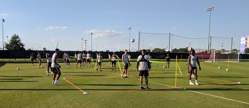 FC Dallas plays some soccer/tennis in training. (6-21-18)