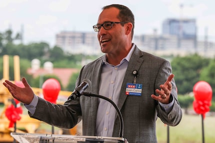 Executive vice president Juan-Carlos Rück at the groundbreaking ceremony for the Plano H-E-B...