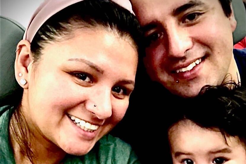 Texas residents Jordan Cortes, Monica Neciosup and their baby, Ciro Cortes, were stranded in...