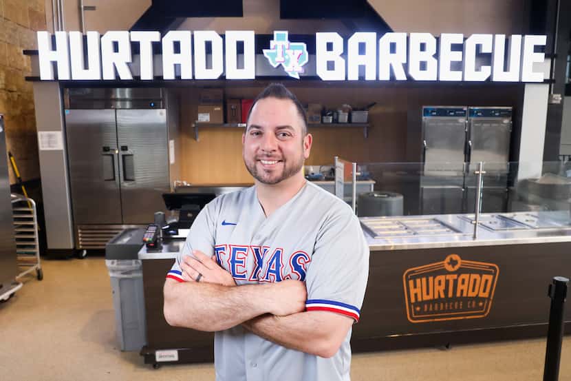 Owner Brandon Hurtado stands in front of Hurtado Barbecue’s new spot at Globe Life Field in...