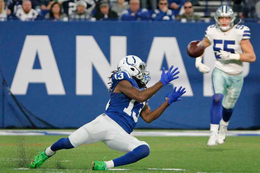Indianapolis Colts wide receiver T.Y. Hilton (13) makes the catch on a long third-quarter...
