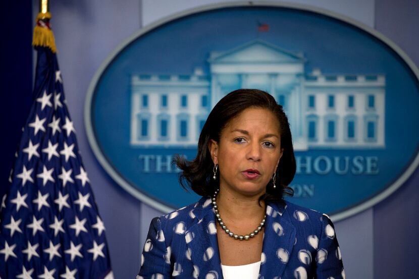FILE -- National Security Adviser Susan Rice, at the White House in Washington, July 22,...