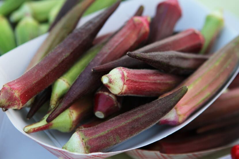 Okra from Good Earth Organic Farms being sold at White Rock Local Market, on Sept. 07, 2013...