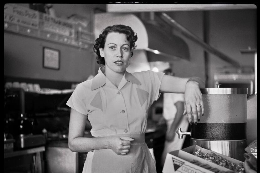 Waitress at Ernies by Byrd Moore Williams III, photographed in 1954 in Fort Worth Texas.

