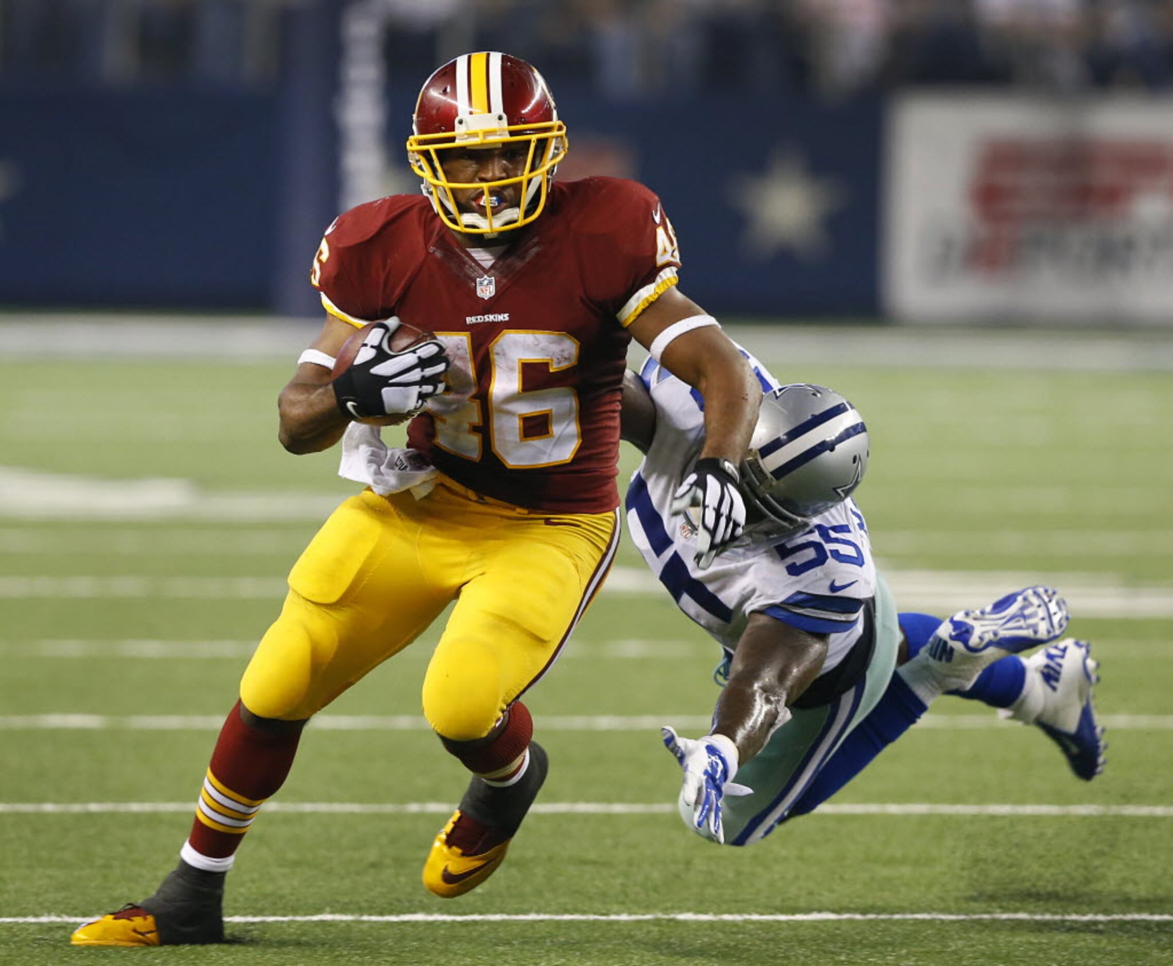 Redskins running back Alfred Morris celebrates like a Natural