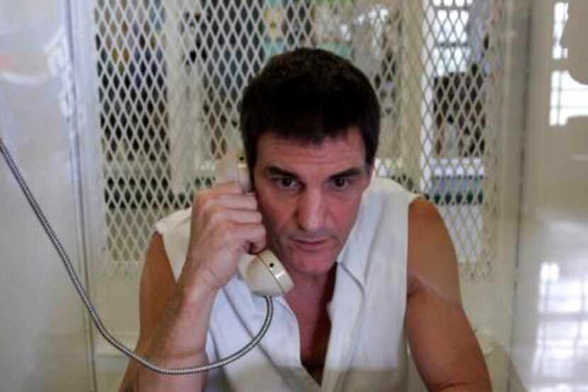 
Death row inmate Scott Panetti speaks during an interview in a visitation cell at the...