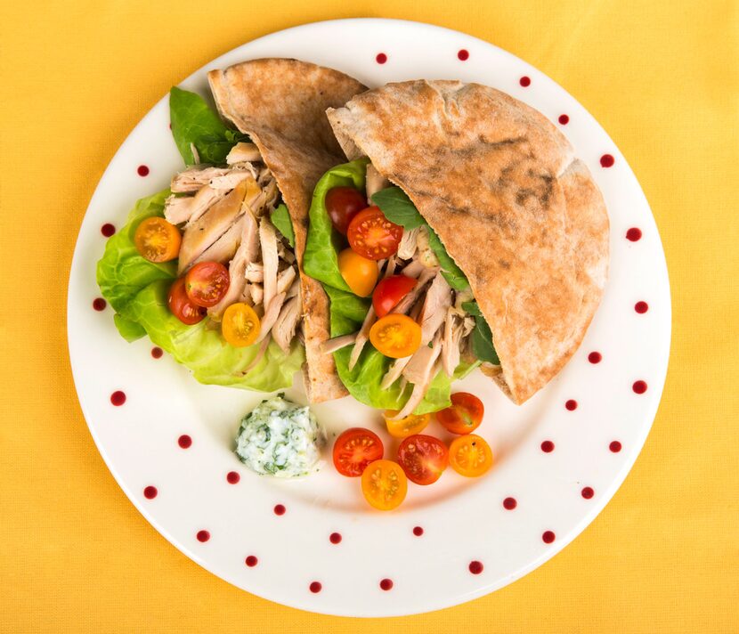 Greek chicken on a pita 