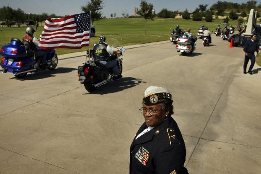 A decade ago, Cynthia Burks of Grand Prairie, a disabled Army veteran, watched Patriot Guard...