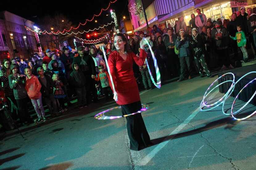 The free,  family-friendly Loveland Fire & Ice Festival in Colorado has  twinkling lights,...