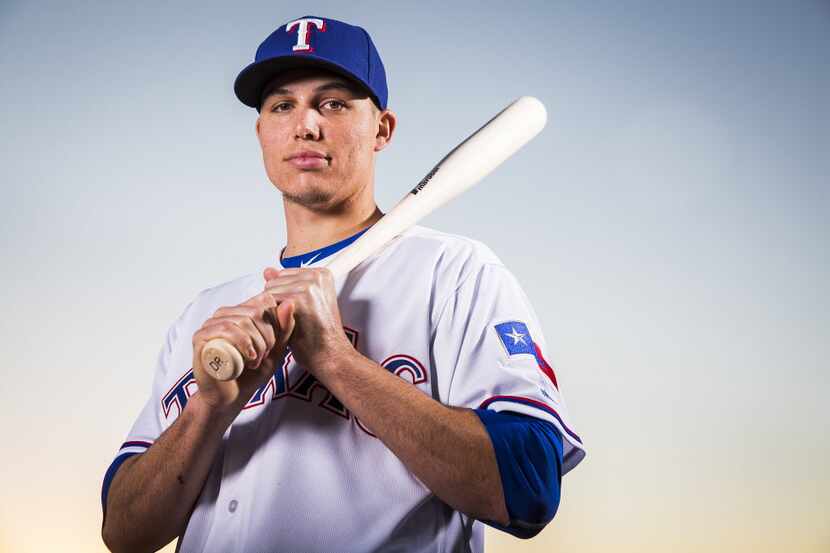 Texas Rangers infielder Drew Robinson photographed during spring training photo day at the...