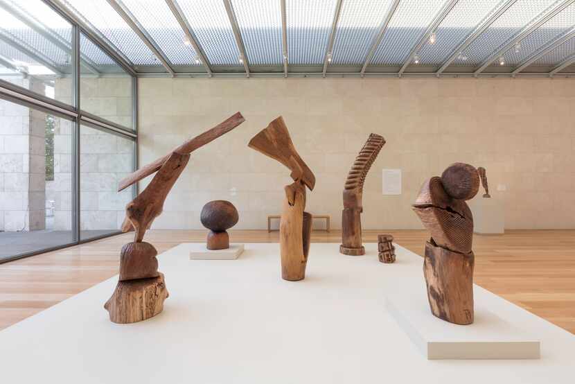 Installation view of 'Thaddeus Mosley: Forest' at the Nasher Sculpture Center.