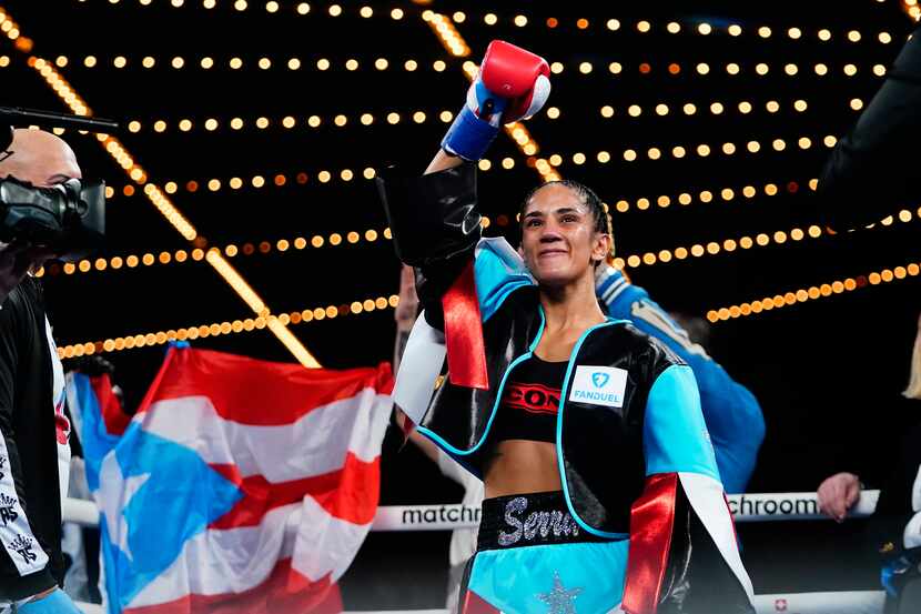 Puerto Rico's Amanda Serrano before a women's featherweight championship boxing bout against...