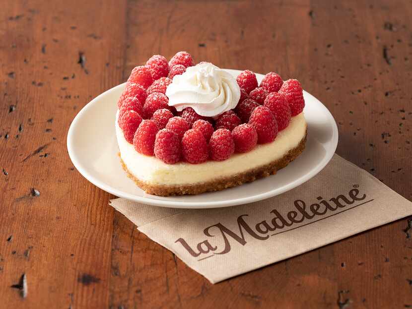 La Madeleine is offering a heart-shaped cheesecake topped with a choice of chocolate or...