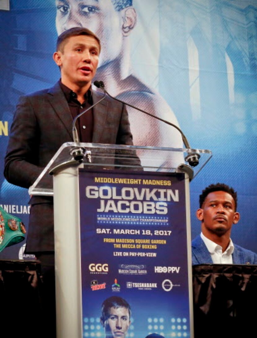 Gennady Golovkin se enfrenta a Jacobs en marzo en Nueva York. Foto AP